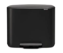 Abfalleimer Mit Tretpedal Bo 2 Fächer: 11 + 23 L, Schwarz