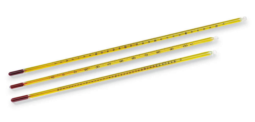 Glasthermometer Mit Roter Spezialfüllung Einschlussform Mit Werksprüfschein, -10 Bis +200 °C, 1 °C, 350 Mm 3 Glasthermometer Mit Roter Spezialfüllung Einschlussform Mit Werksprüfschein, -10 Bis +200 °C, 1 °C, 350 Mm